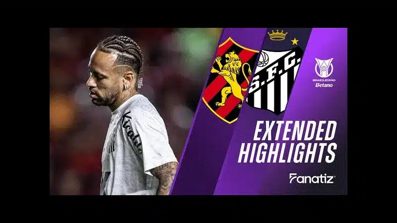 Cầu thủ của Santos vượt qua cầu thủ của Sport Recife trên sân cỏ